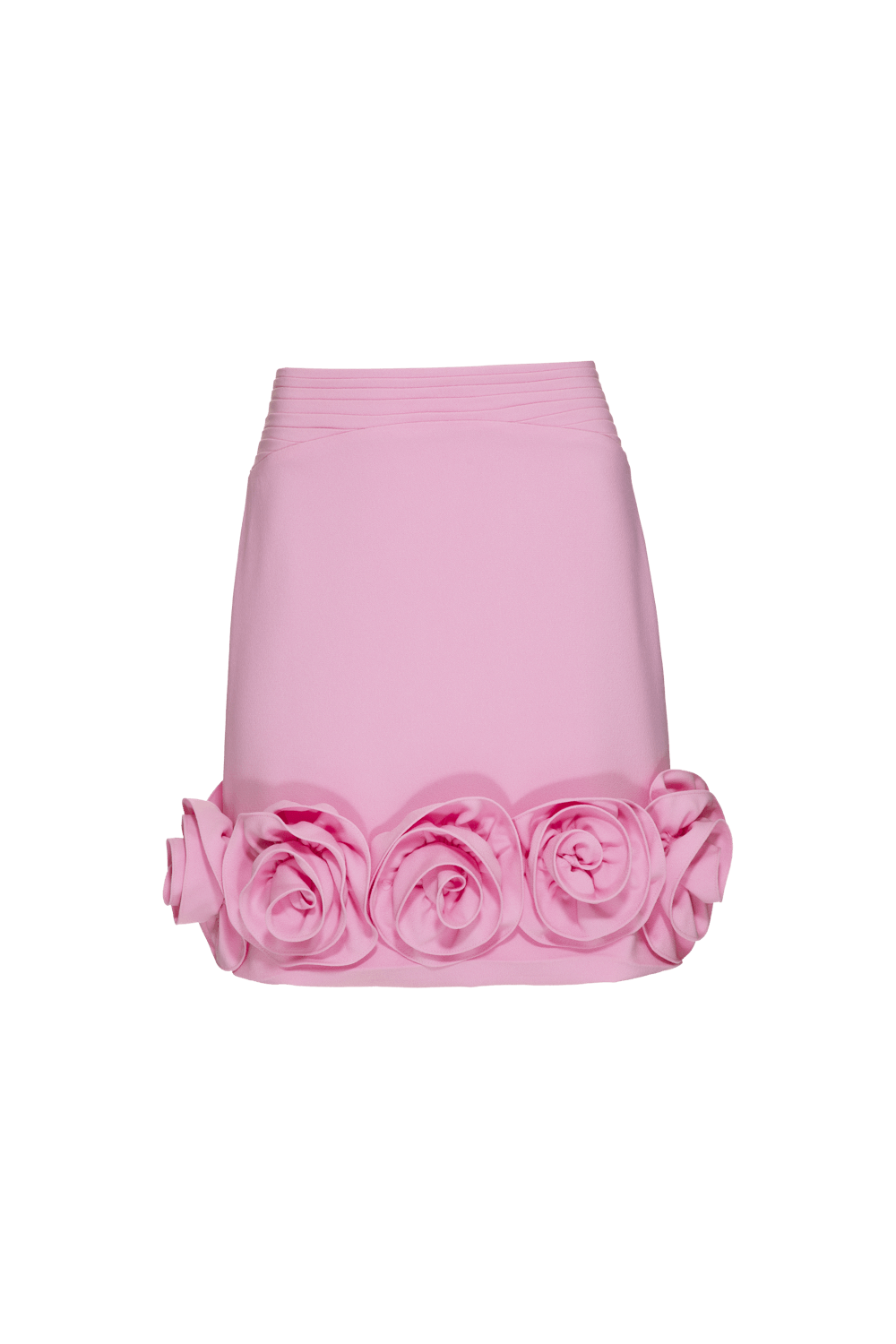 Saia curta crepe thrift rosa