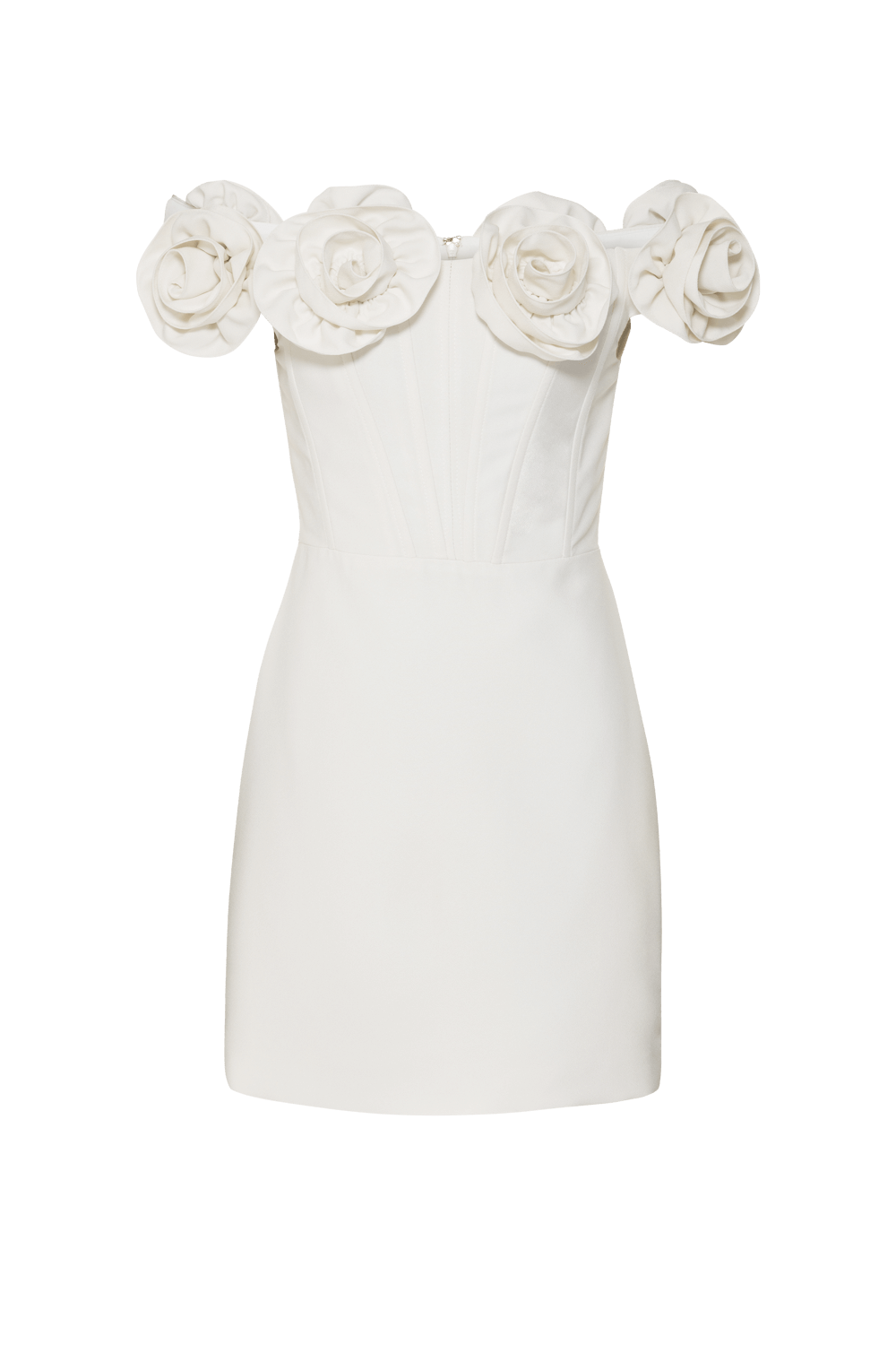 Vestido curto crepe blume off white