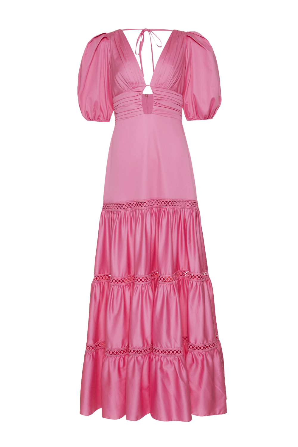 Vestido longo tricoline amity pink dream