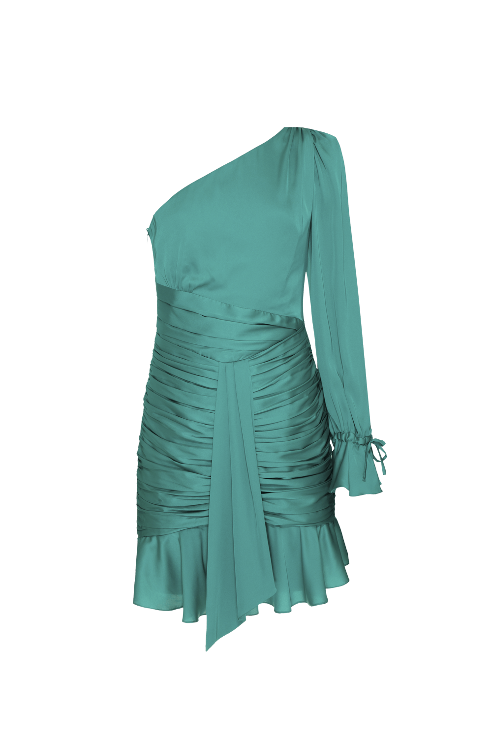 Vestido curto cetim emerald verde