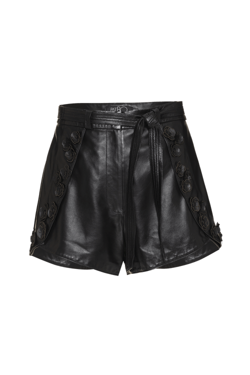Short intense leather preto