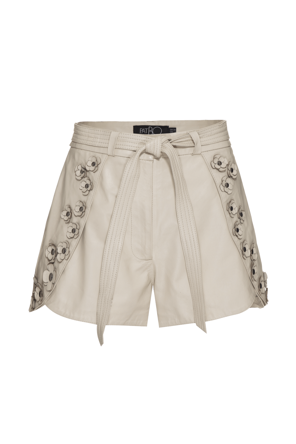 Short intense leather off white