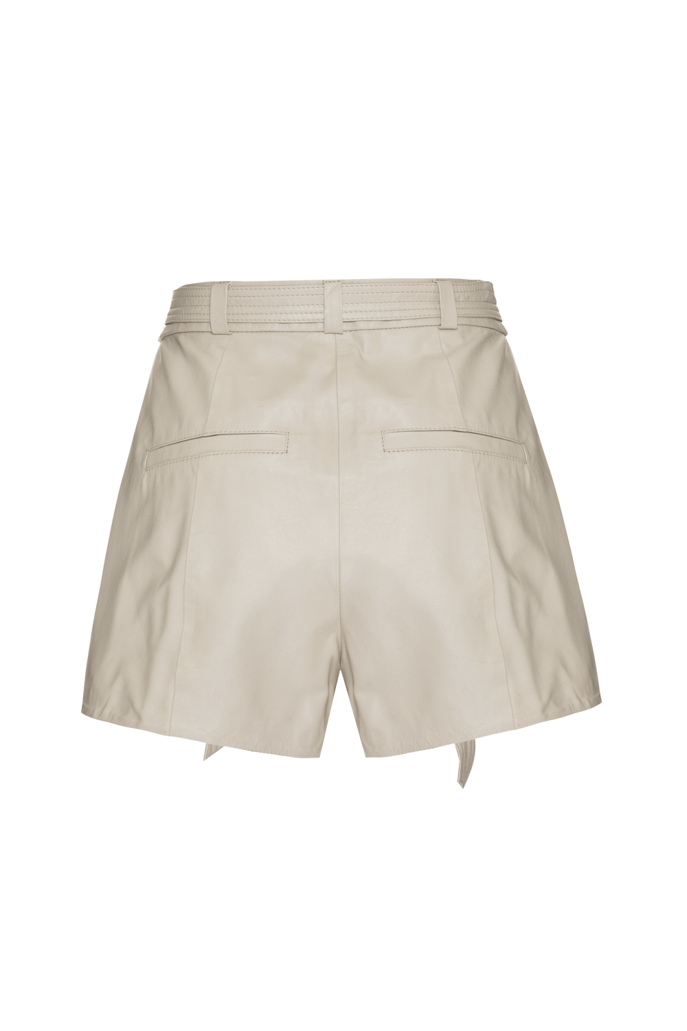 Short intense leather off white