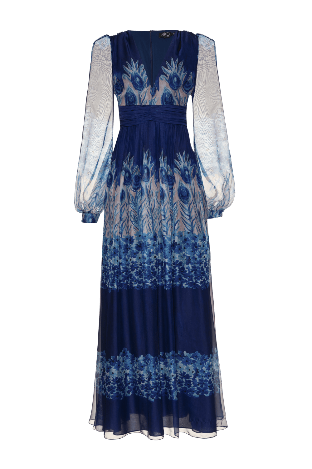 Vestido longo peacock azul