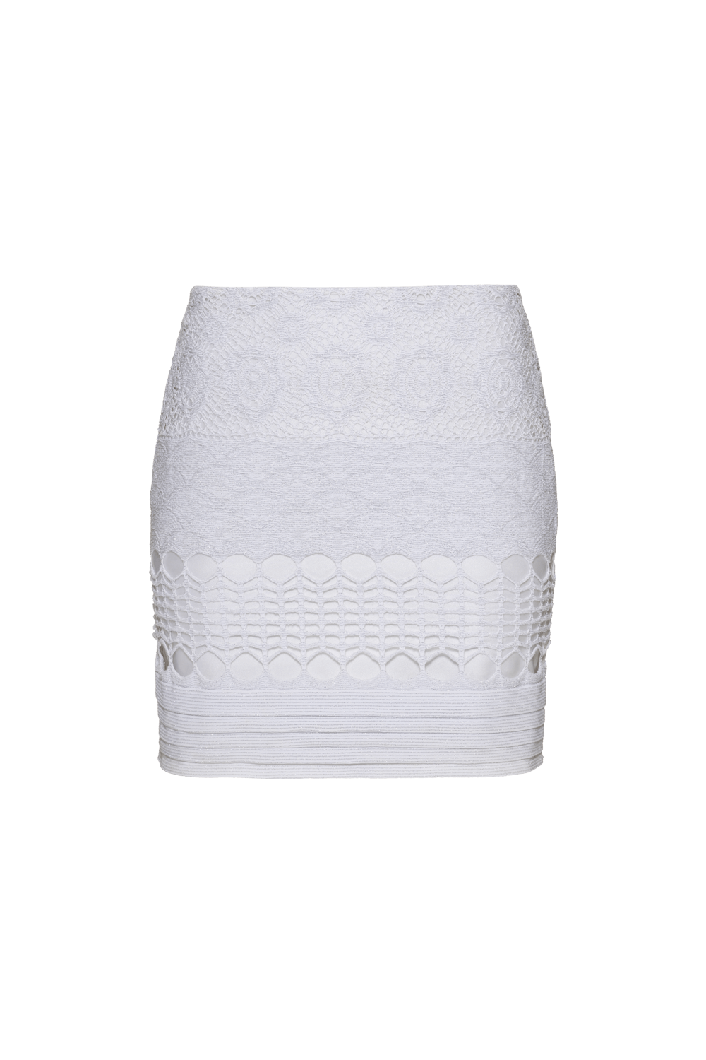 Saia curta tela fate lace branco