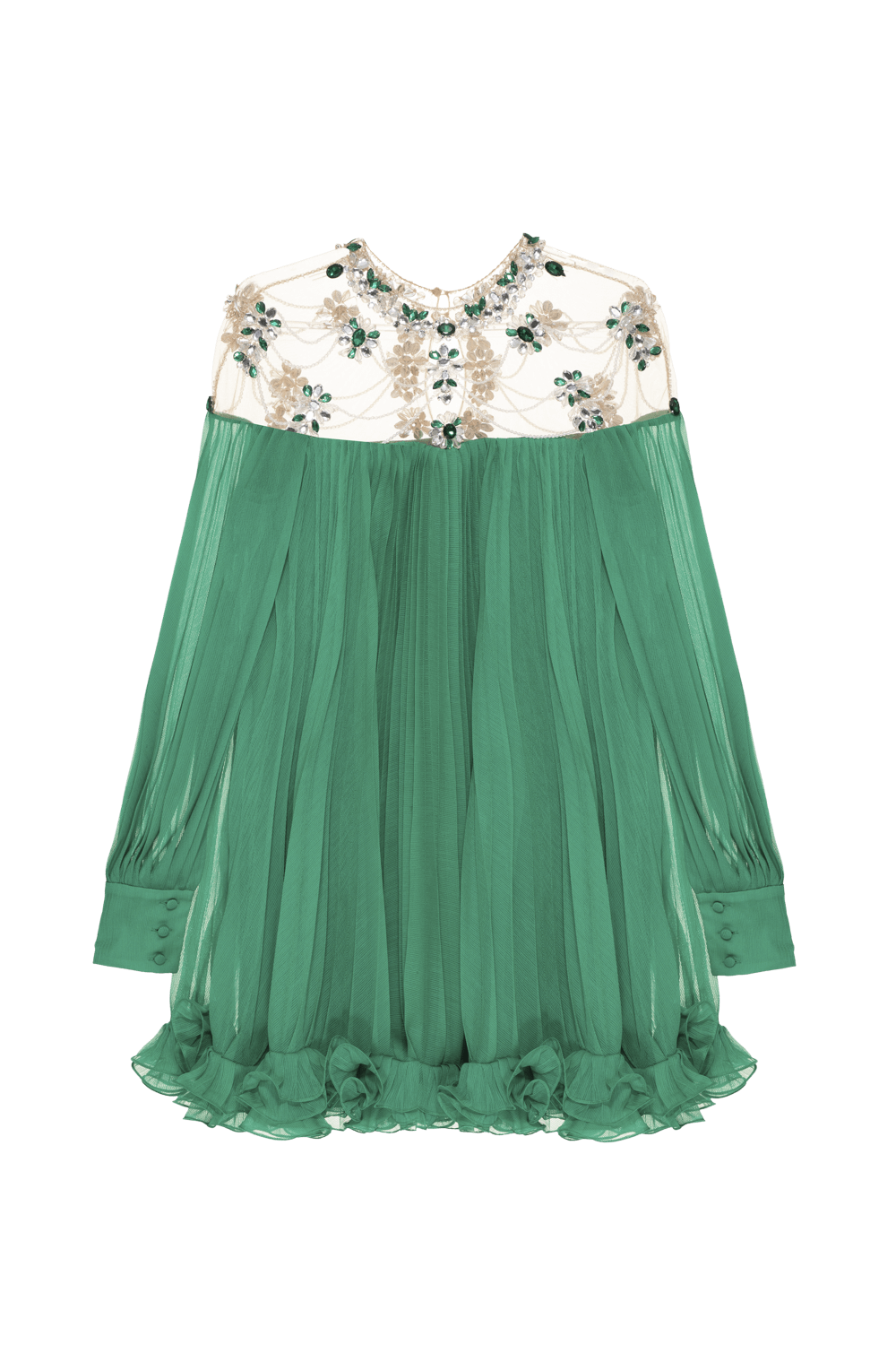 Vestido curto silky grace verde escuro