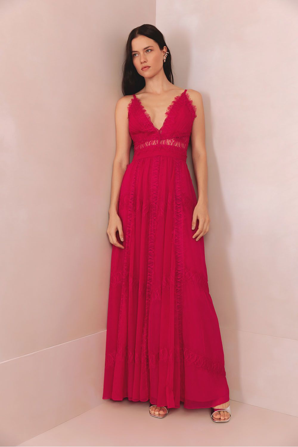 Vestido longo silky grace pink