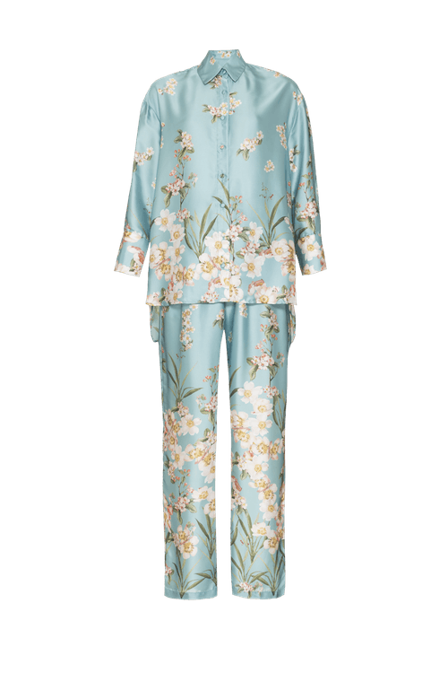 Pijama longo pomme flower verde