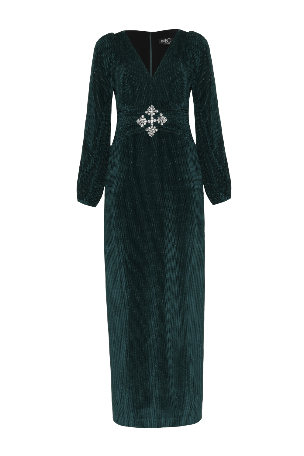 Vestido longo velvet deep rich verde escuro