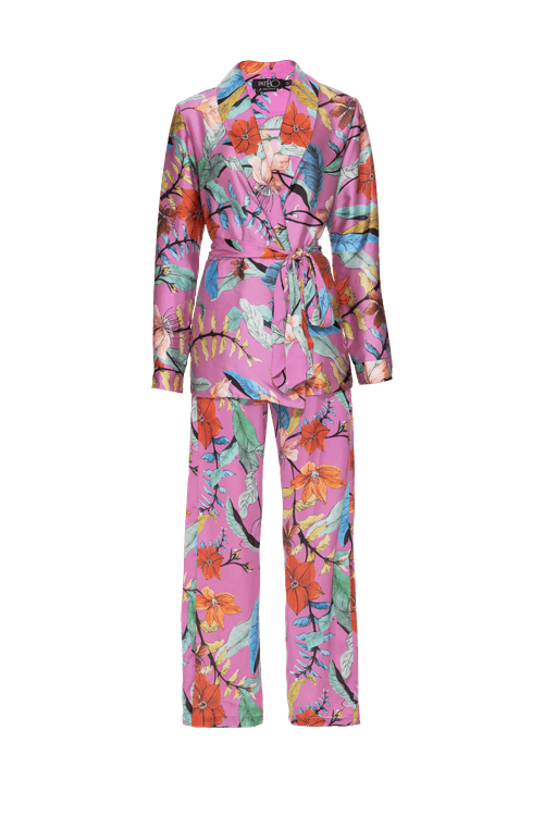 Pijama longo zamia leaves fucsia