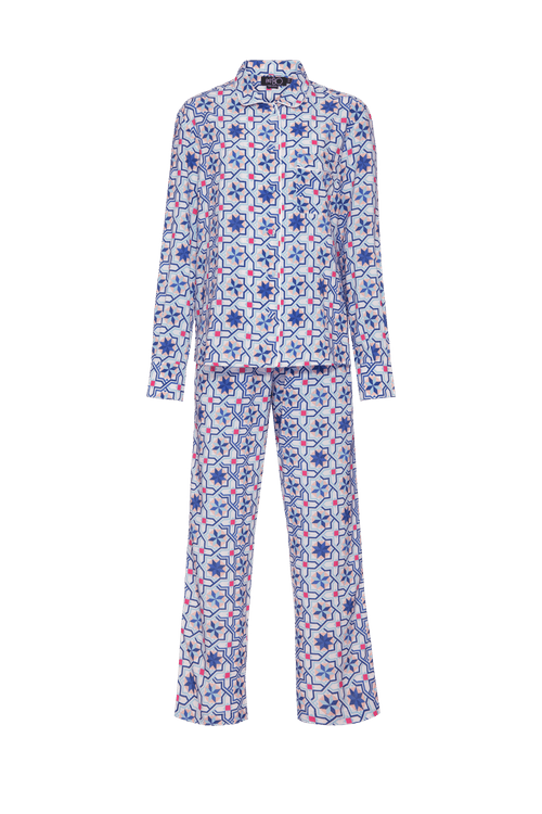 Pijama longo geométrico sochi azul