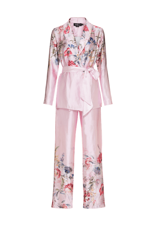 Pijama longo floral murakami  rosa