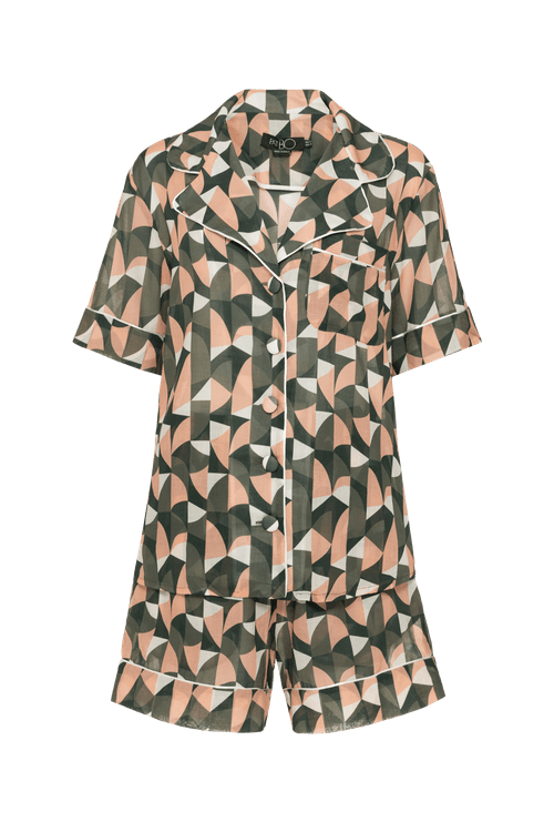 Pijama curto geométrico plitika verde