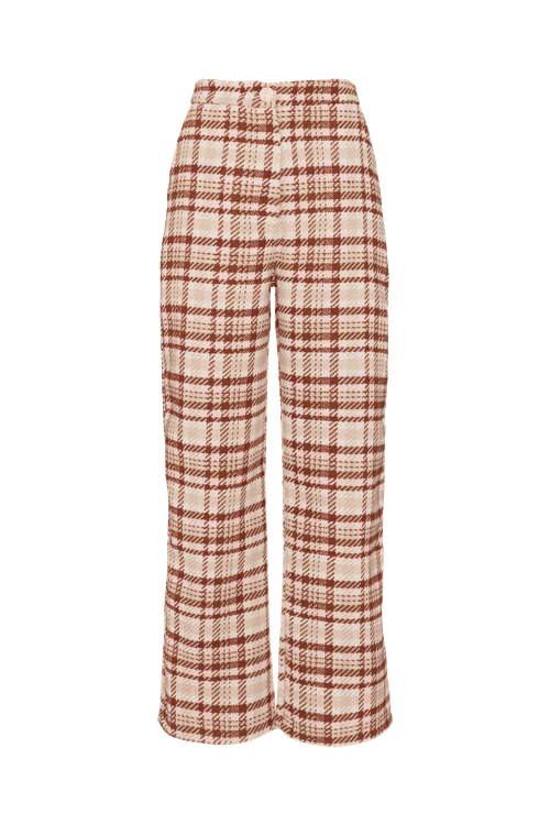 Calça modern tweed marrom