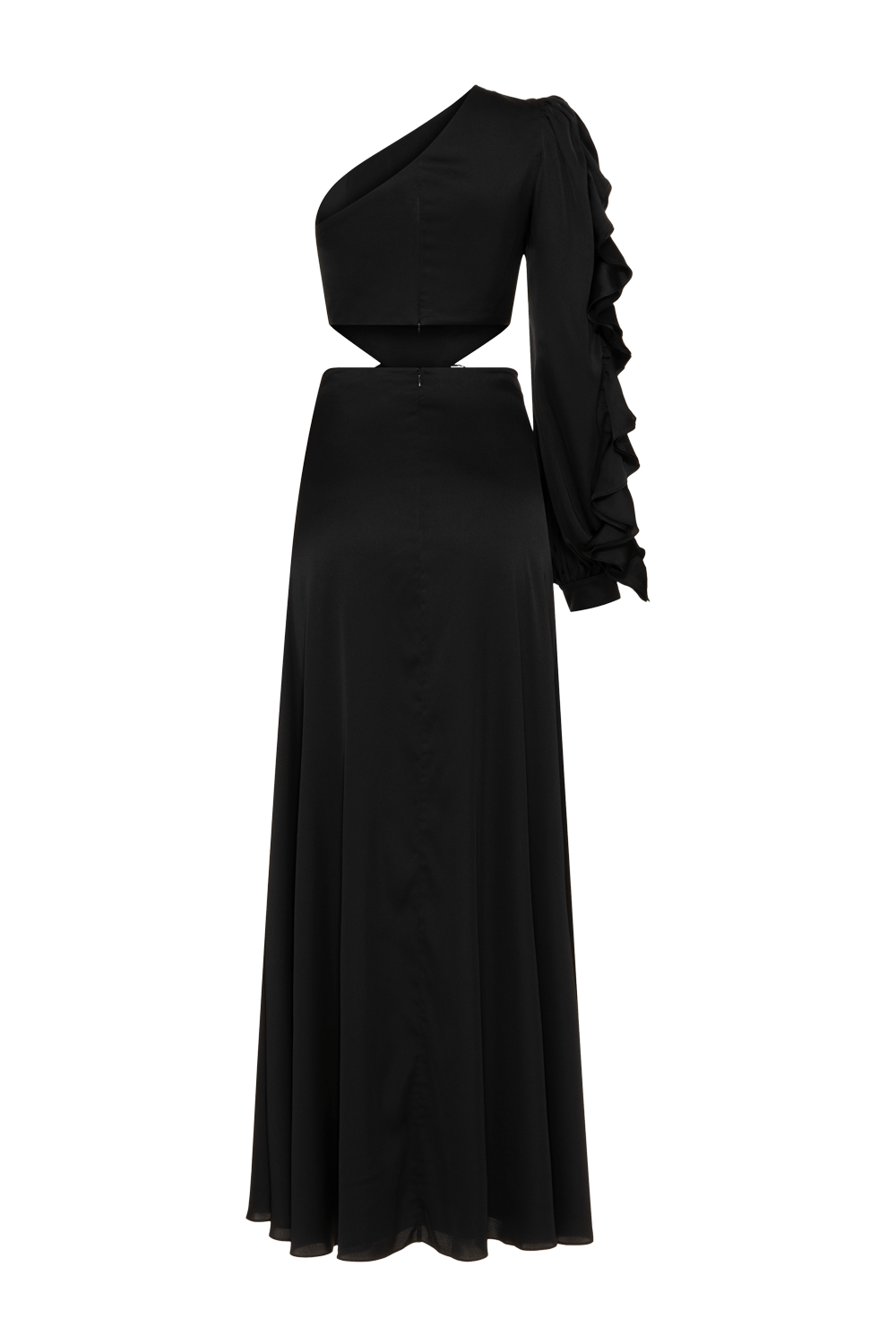 Vestido longo cetim rafine preto