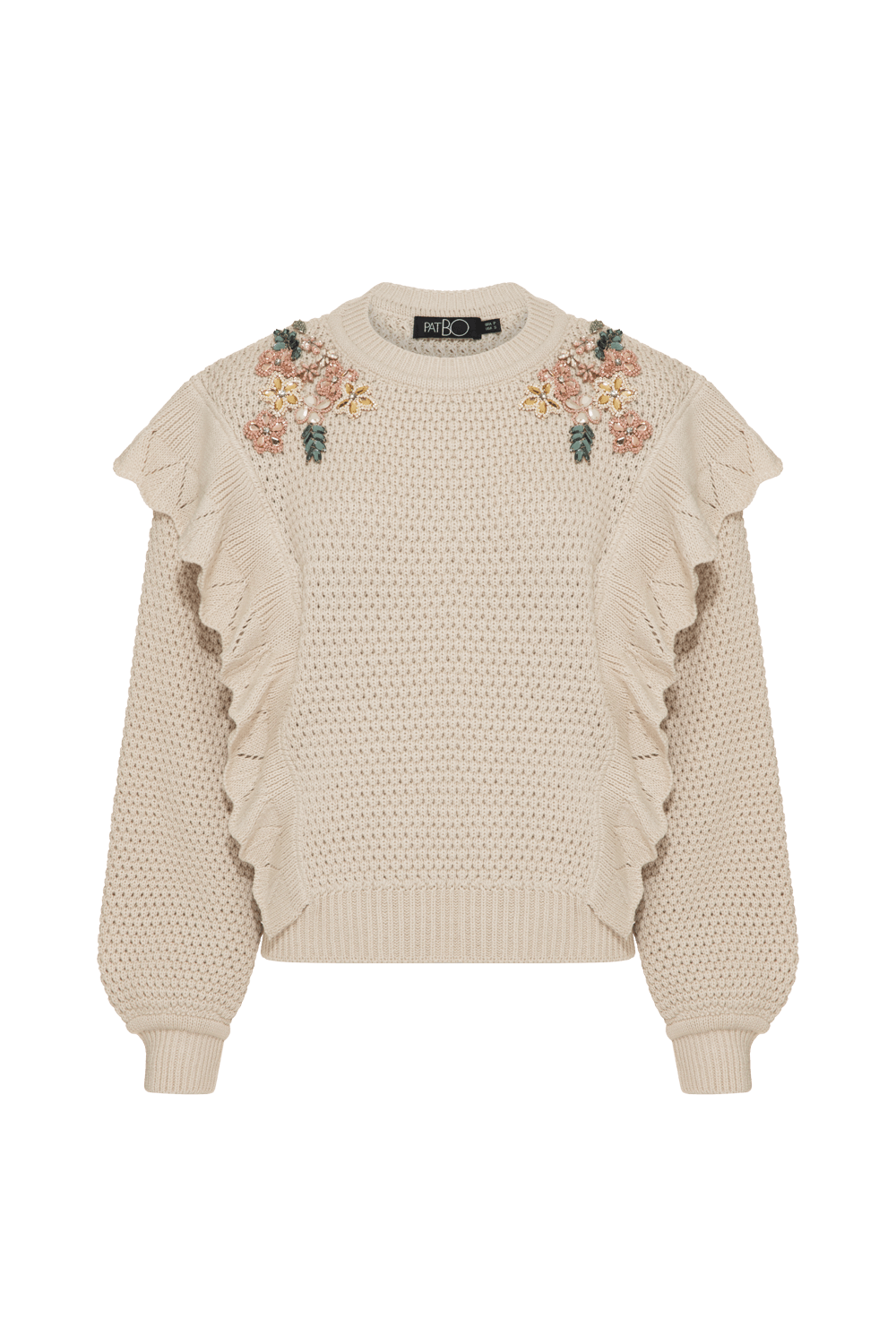 Tricot bordado serene bege