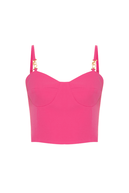 Top cropped crepe luxe pink
