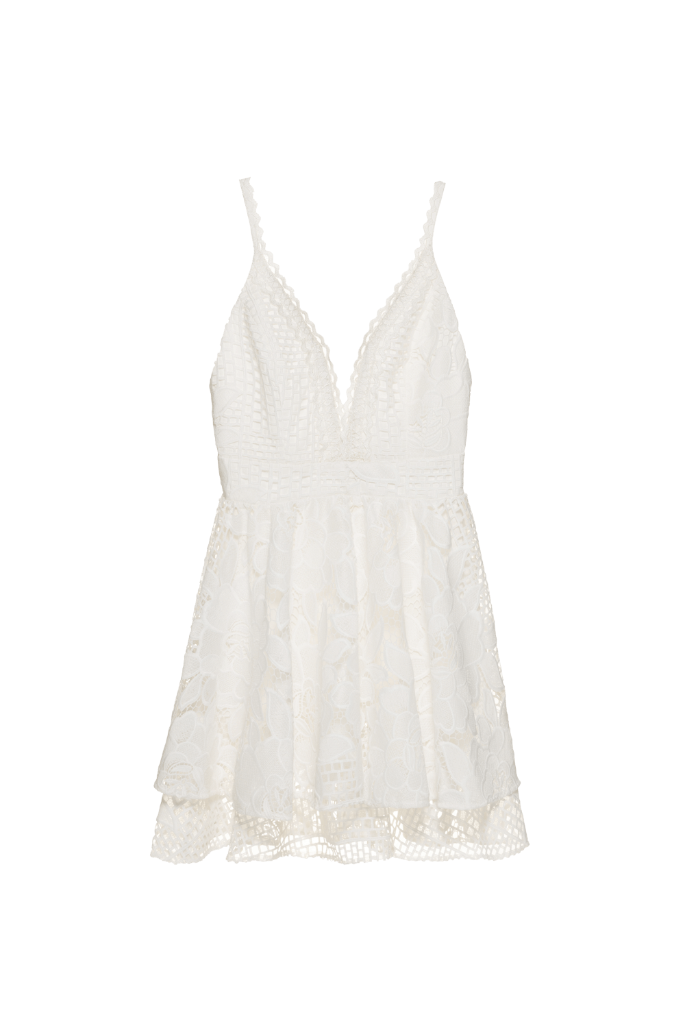 Vestido curto guipir aura off white