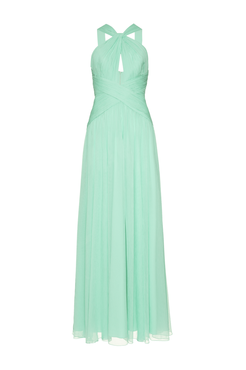 Vestido longo silky grace aura menta