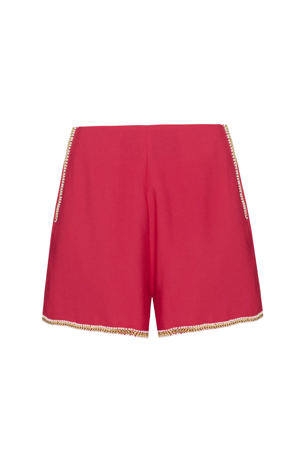 Short crepe frames vermelho