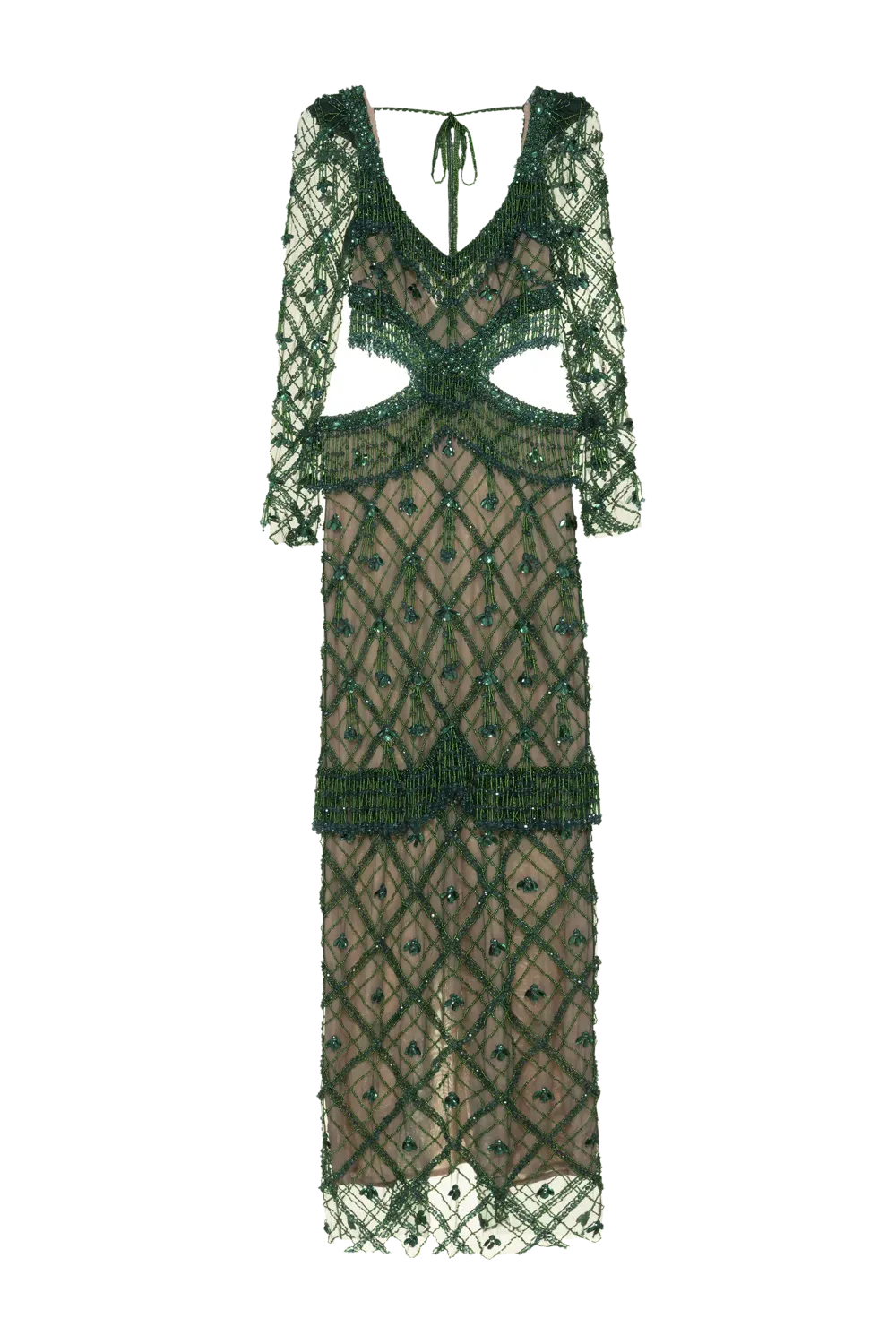 Vestido longo crystal embroidery verde