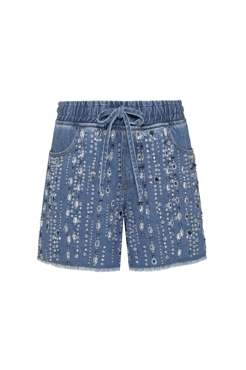 Short crystal denim azul