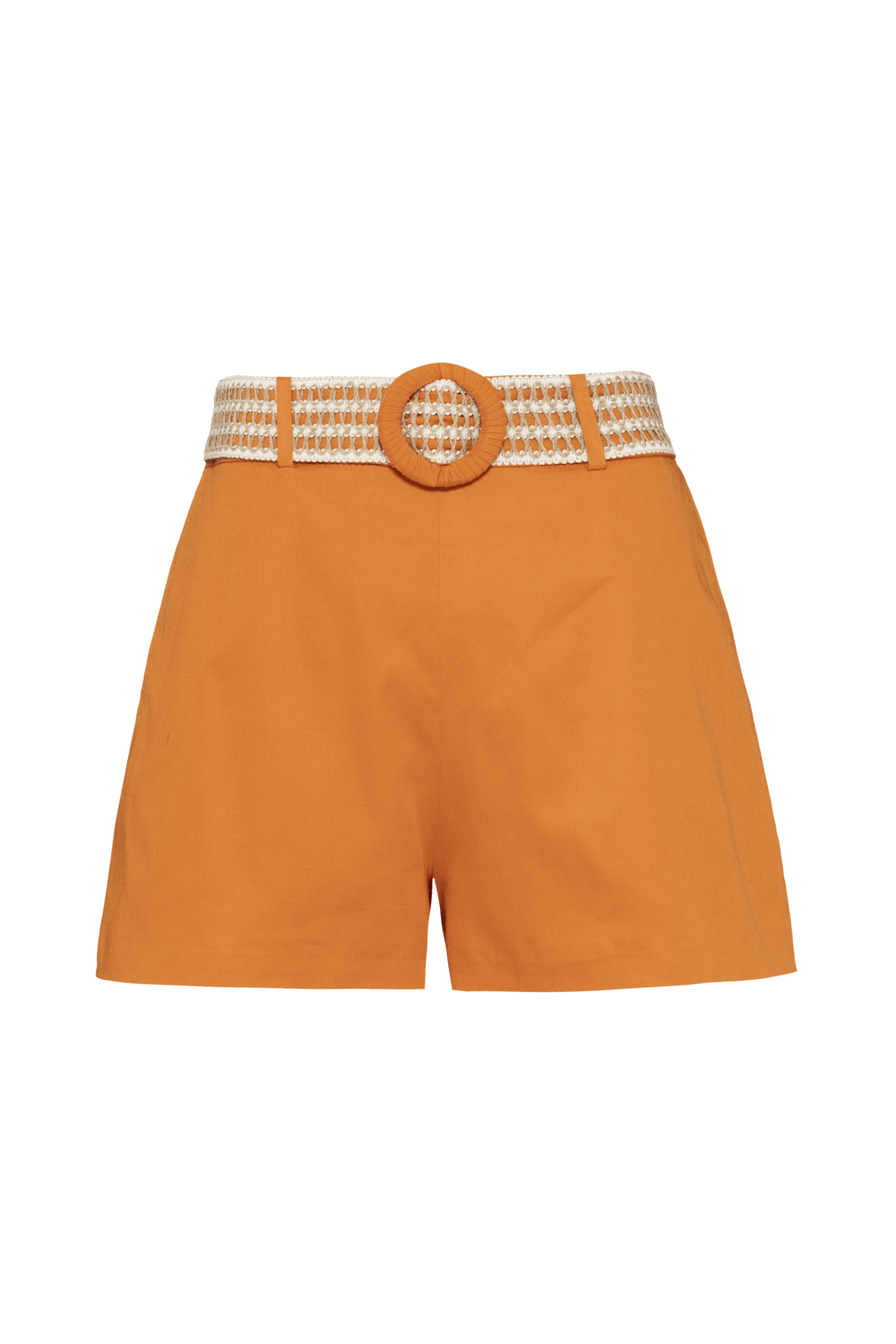 Short tricoline amaranto laranja