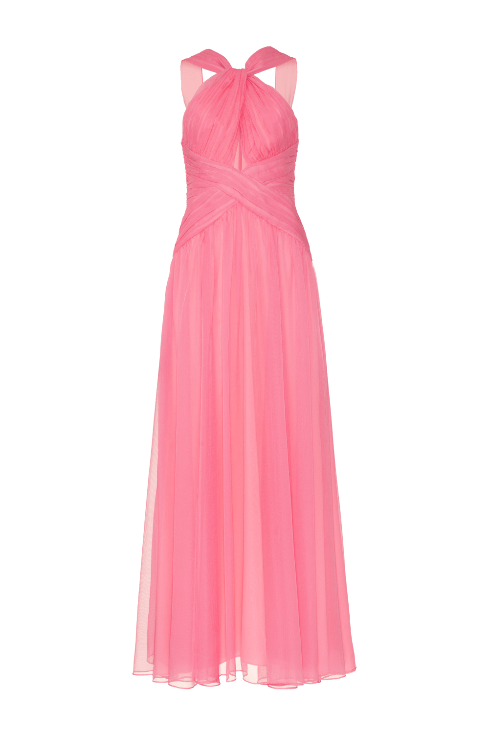 Vestido longo silky grace aura rosa claro