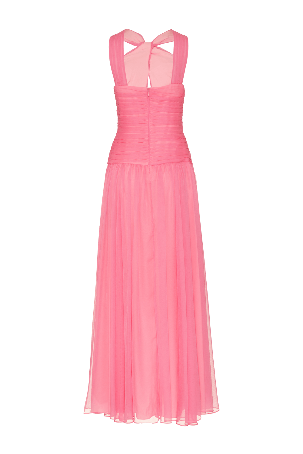 Vestido longo silky grace aura rosa claro