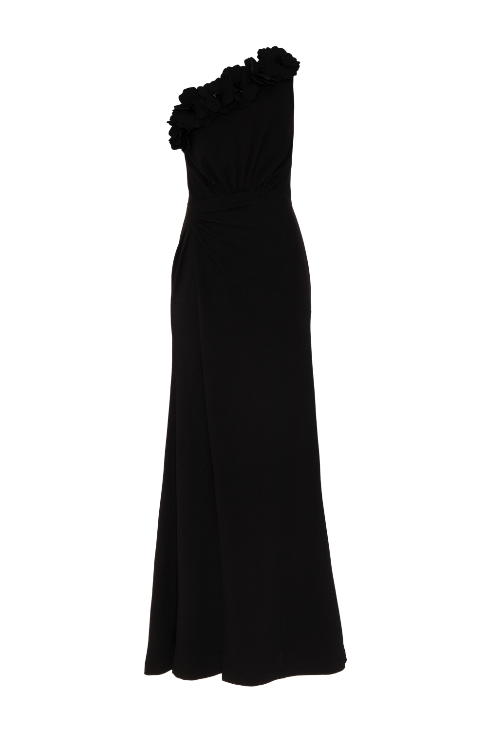 Vestido longo crepe light spot preto