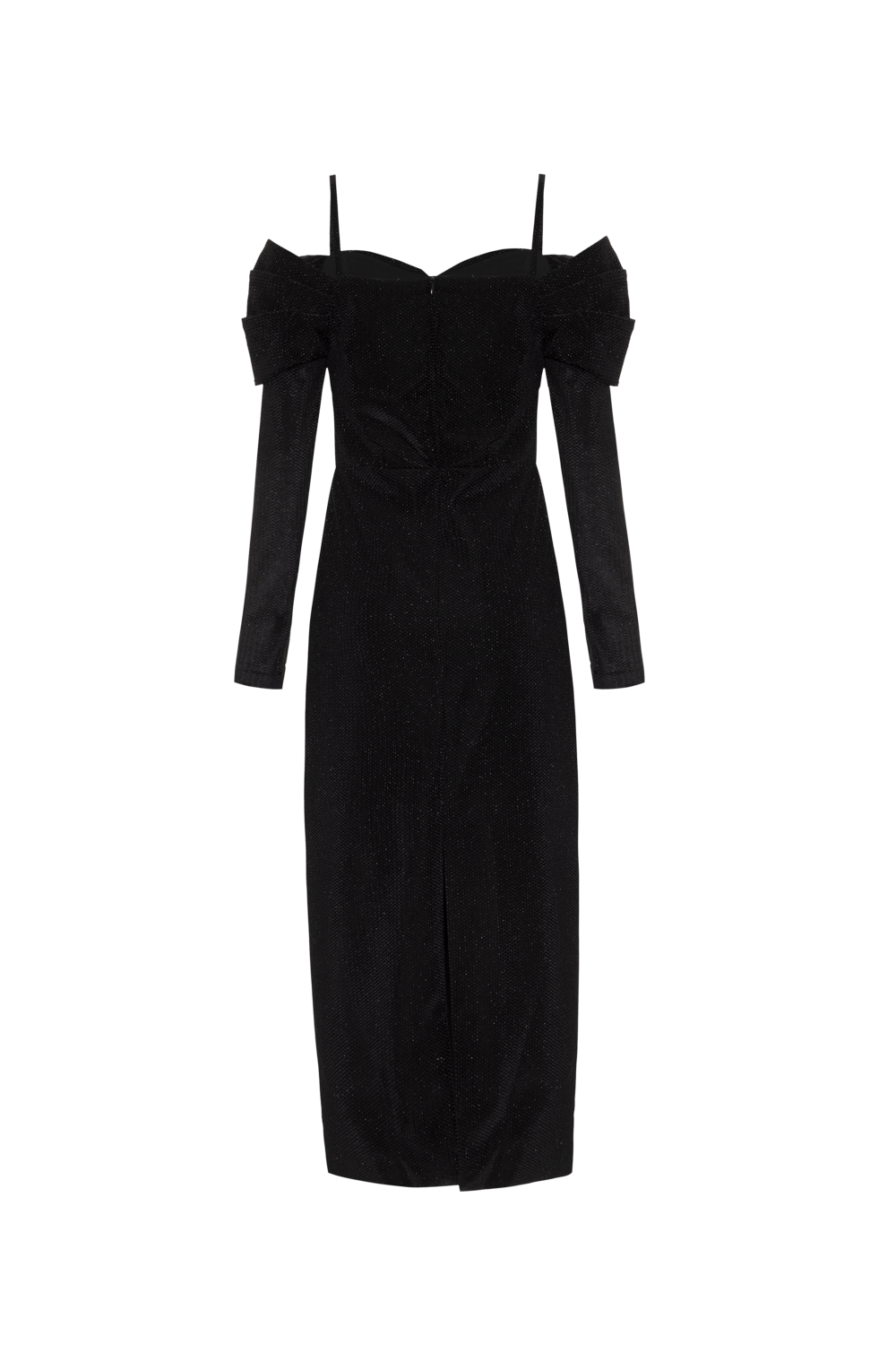 Vestido mídi velvet deep rich preto