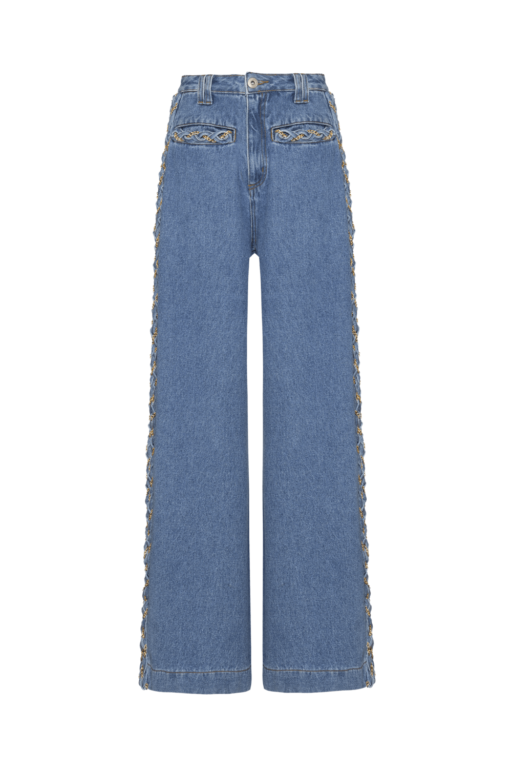 Calça marine denim azul