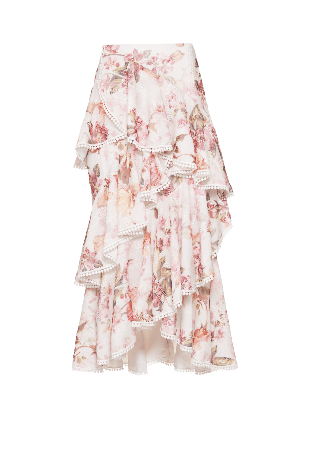 Saia midi floral primrose off white