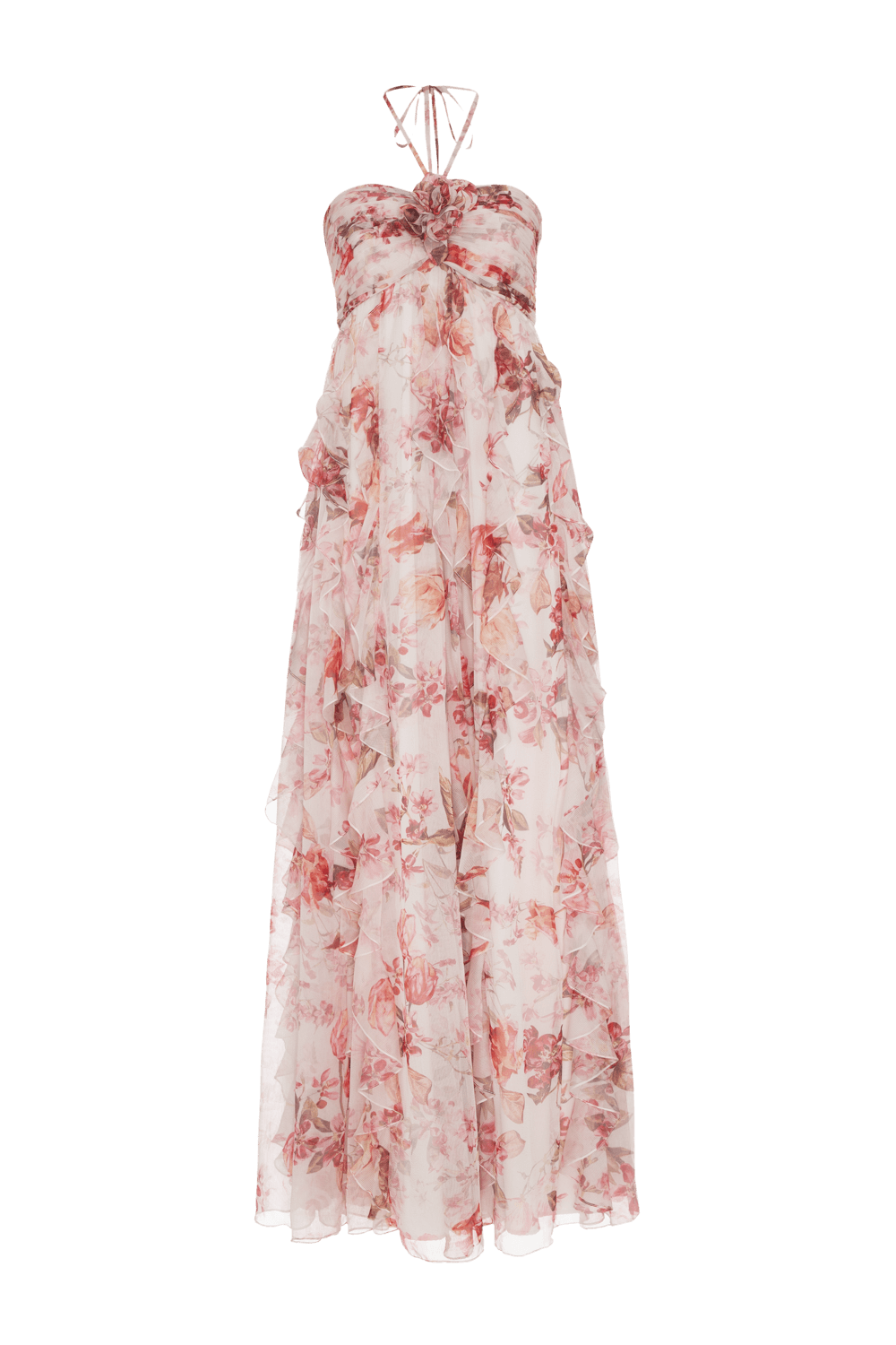 Vestido longo floral primrose off white