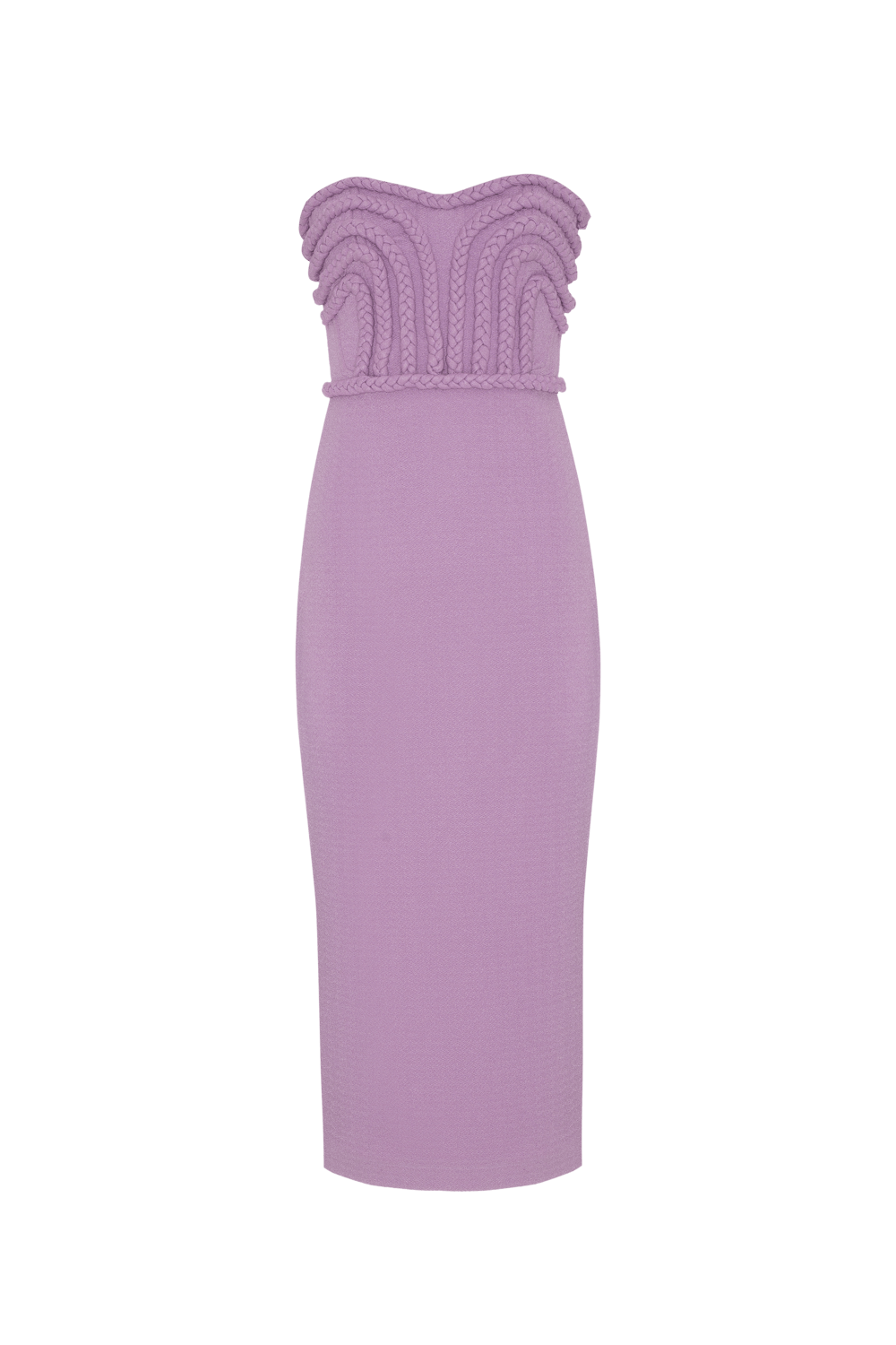 Vestido mídi crepe sun lilas