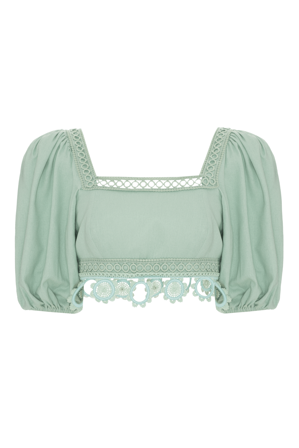 Top cropped linho candy verde