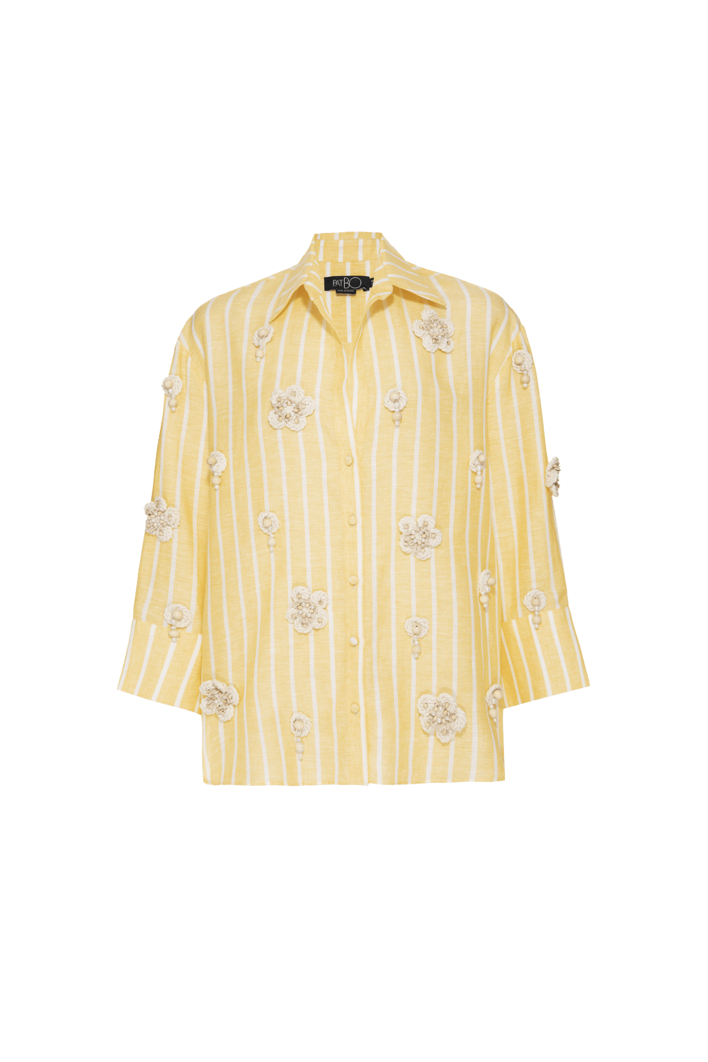 Camisa linho marine amarelo