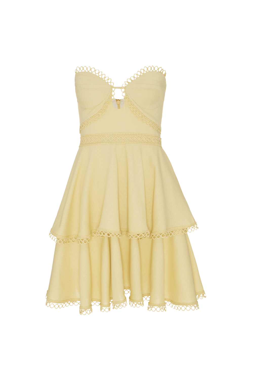 Vestido curto linho candy amarelo