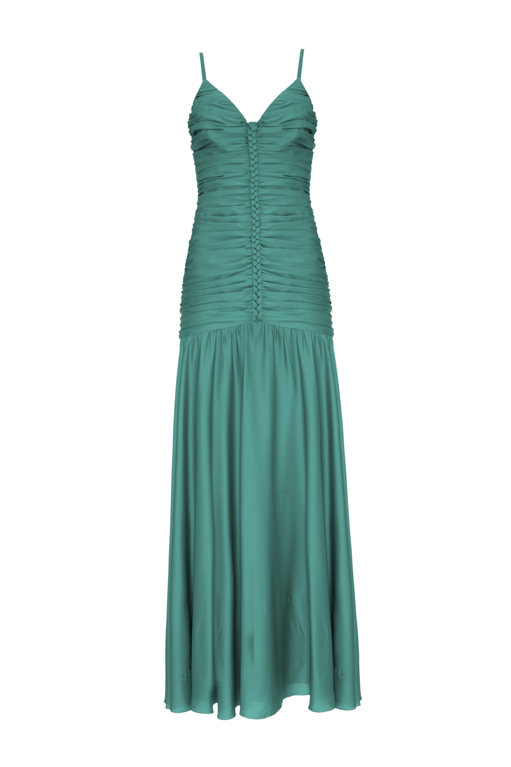 Vestido longo cetim sunset verde