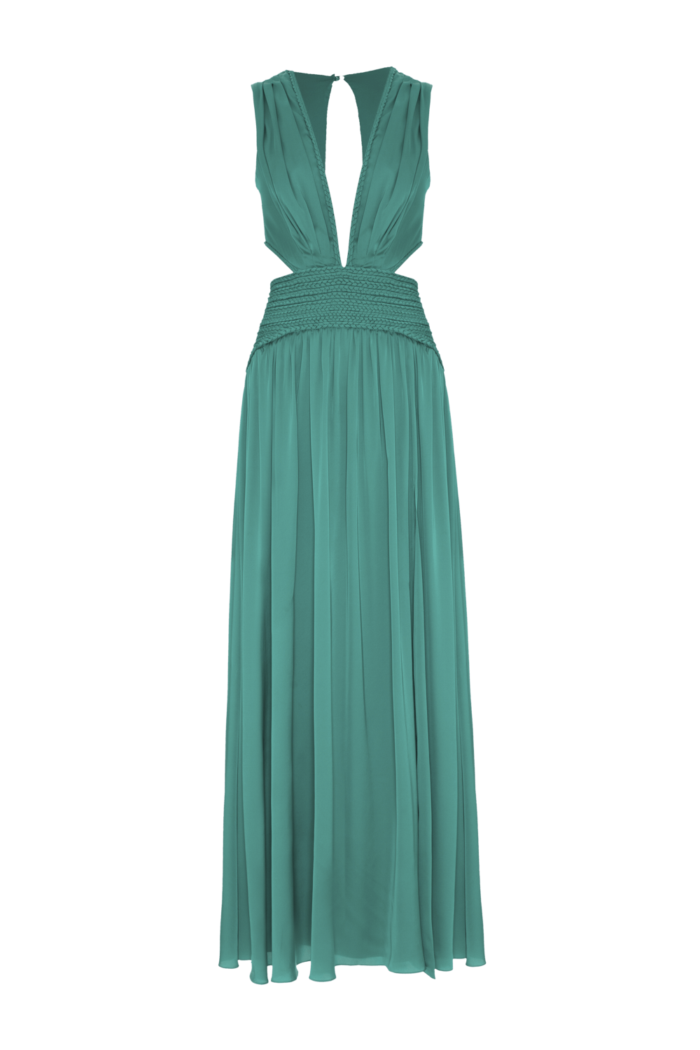 Vestido longo cetim sunset verde