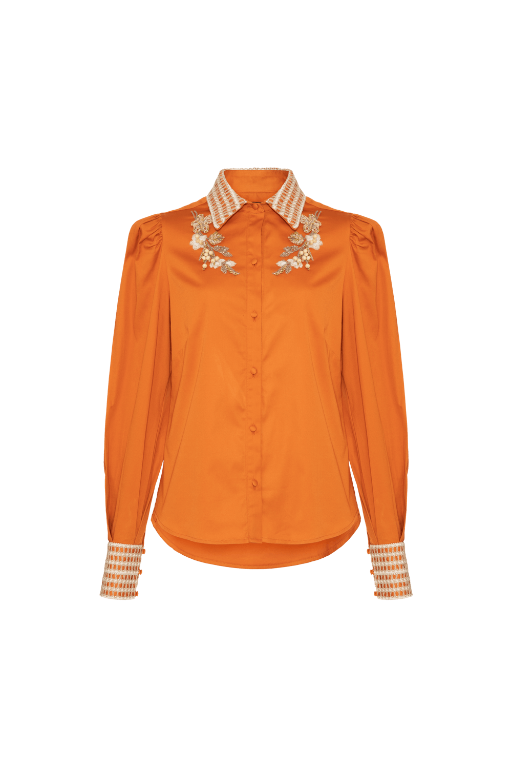 Camisa tricoline amaranto laranja