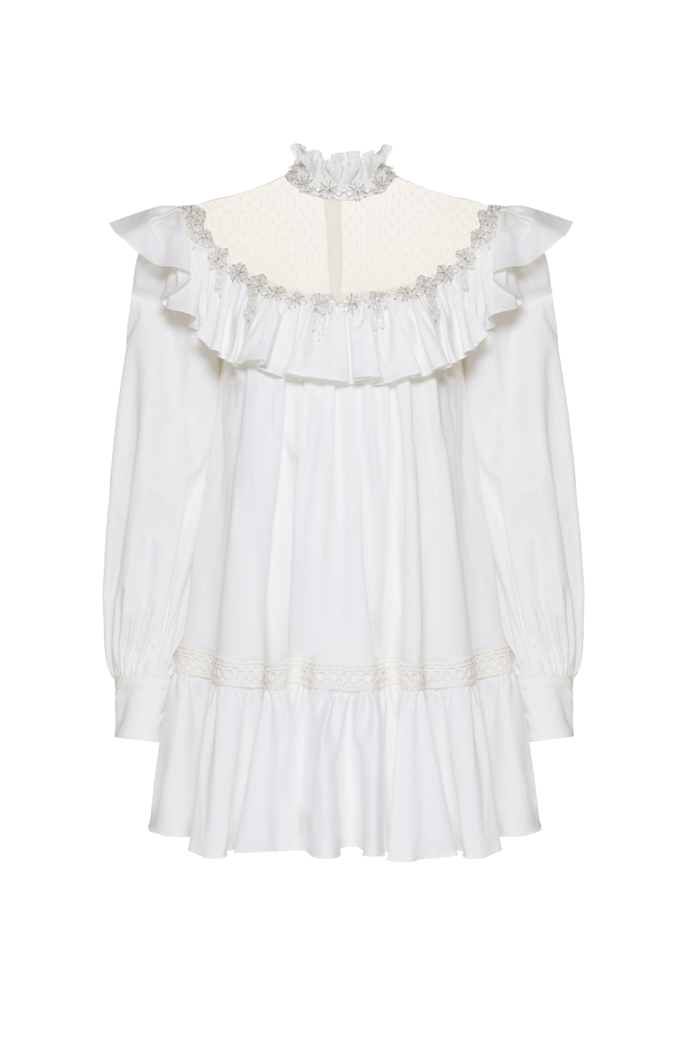 Vestido curto tricoline amity off white