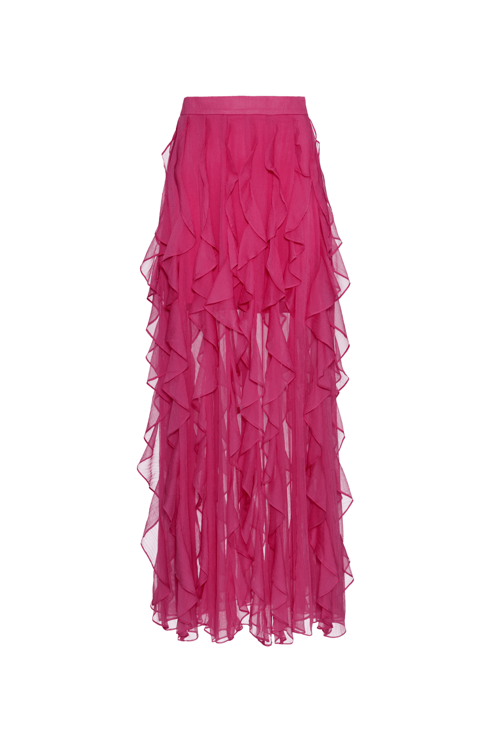 Saia longa silky plisse rosa