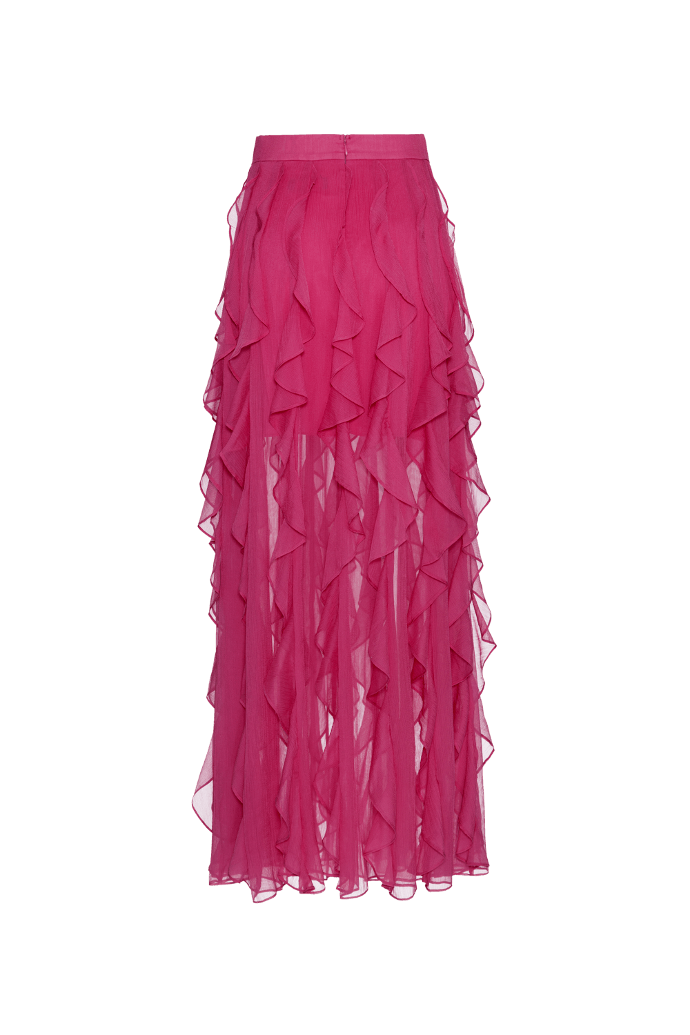 Saia longa silky plisse rosa