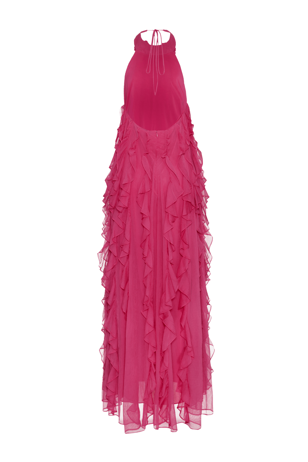 Vestido longo silky plisse rosa