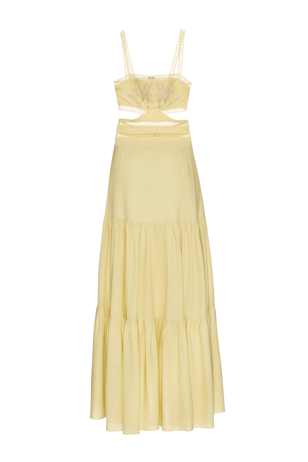 Vestido longo linho candy amarelo