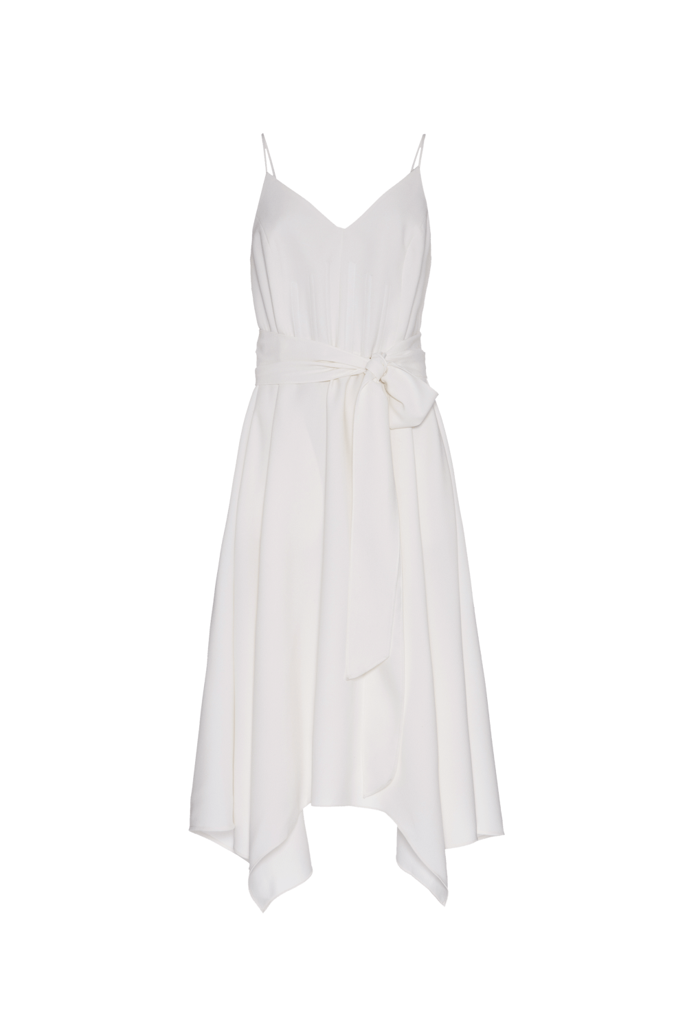 Vestido mídi crepe zest duo off white