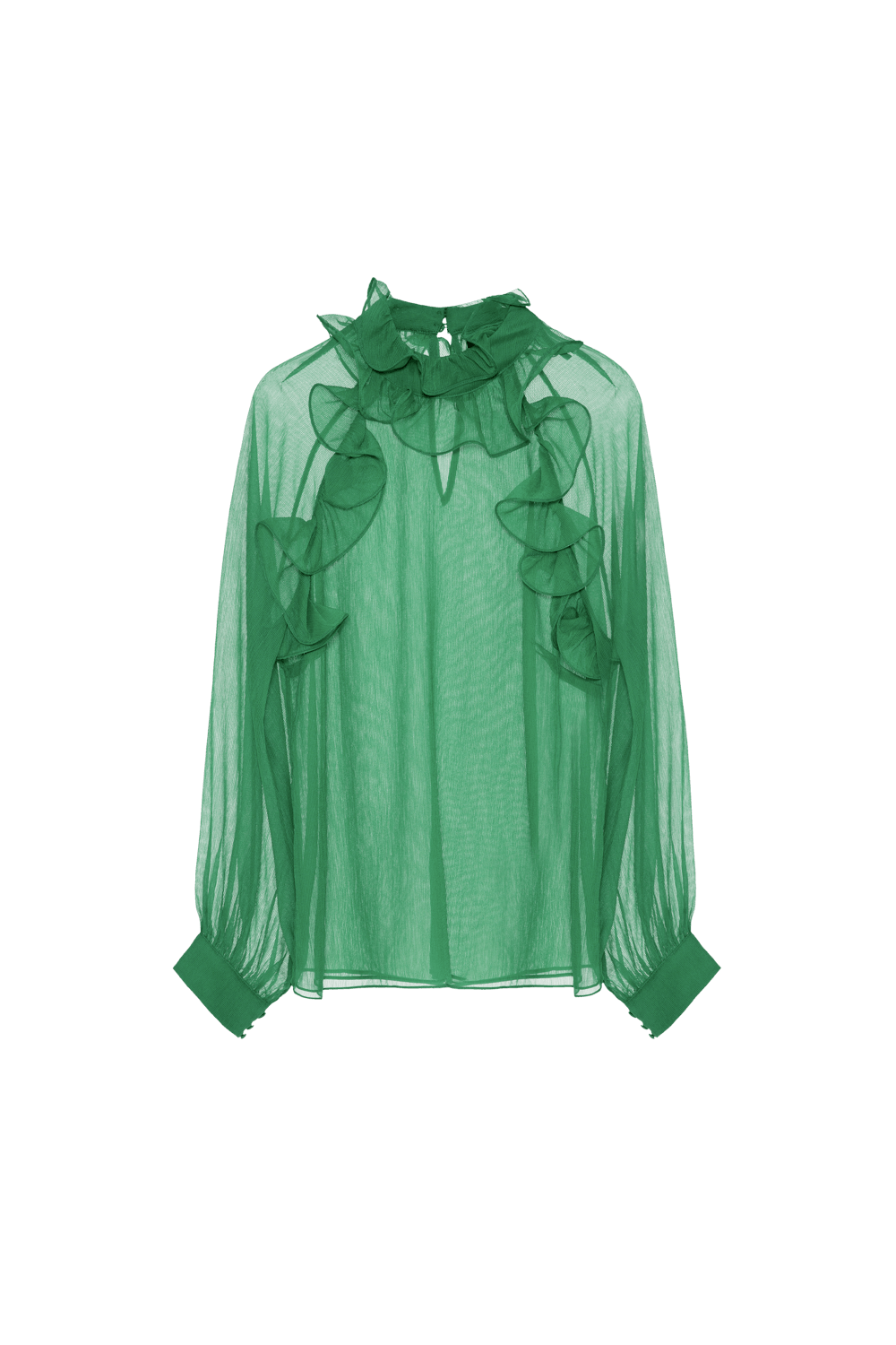 Camisa silky plisse verde