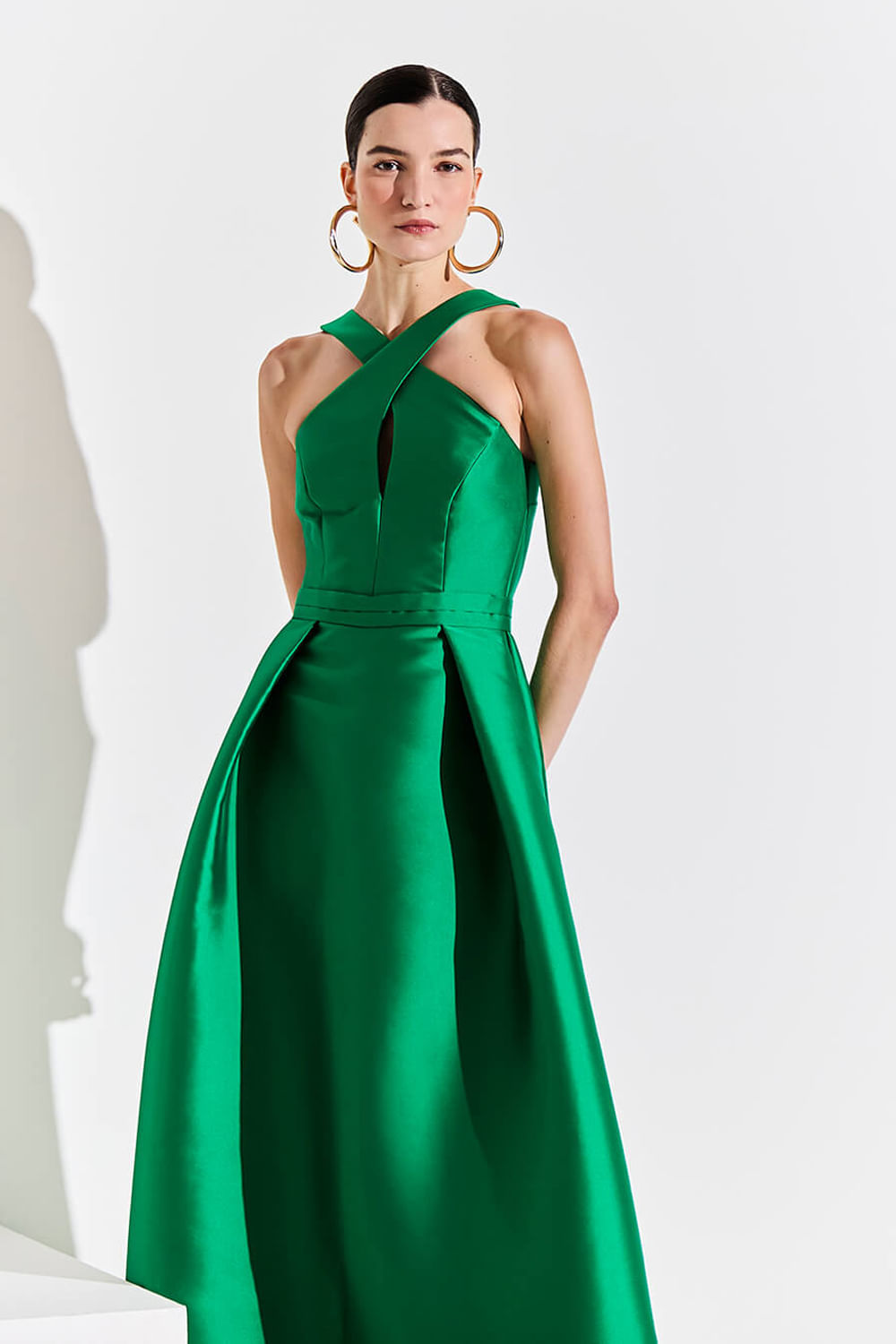 Vestido longo mikado vivace  verde