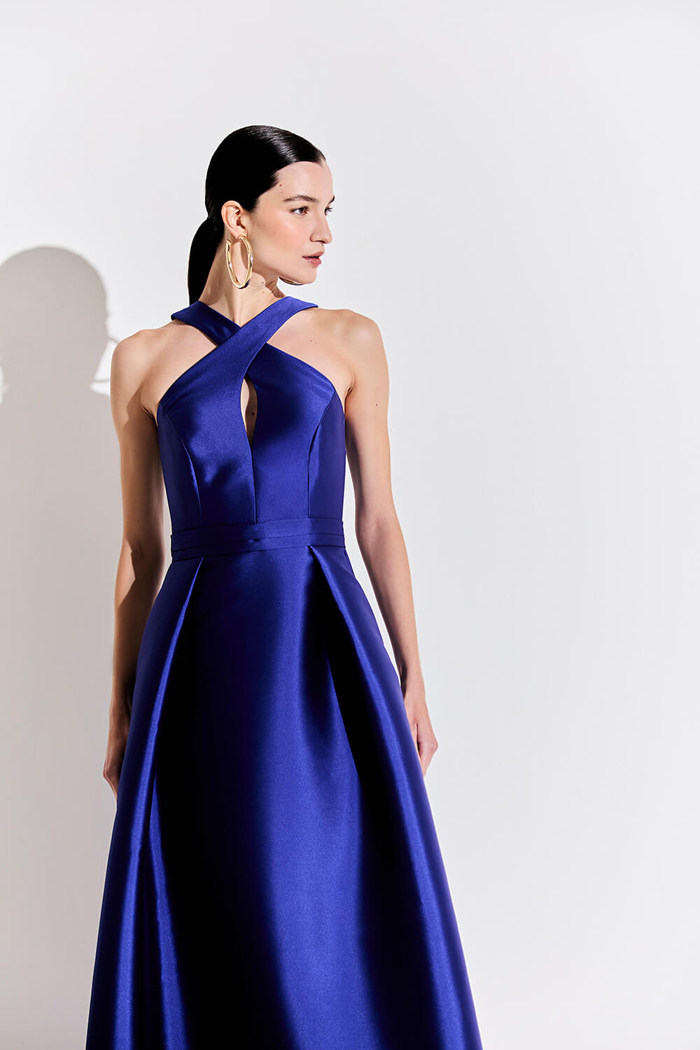 Vestido longo mikado vivace  azul